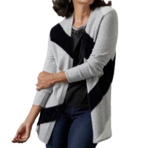 Chico’s Colorblock Eyelash Stripe Cardigan